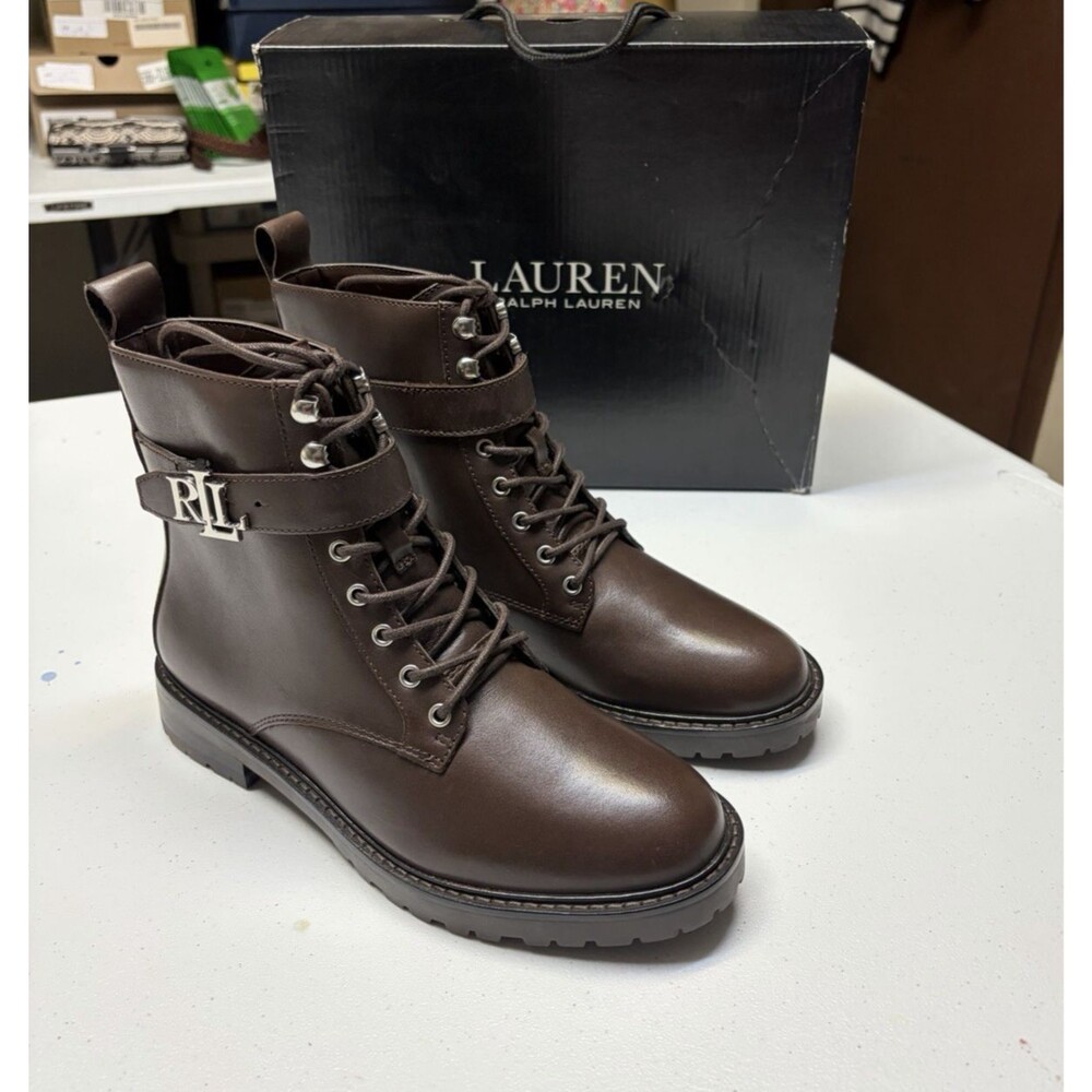 Lauren Ralph Lauren Women's Eldridge Boots Chestnut Brown Size 6.5B=medium NIB